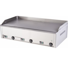 3 zónás RedFox asztali elektromos rostlap sima, krómozott sütőfelülettel